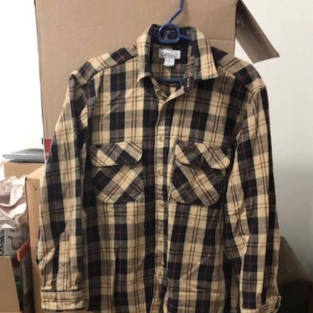 Vintage Carhartt Grunge Men's Button-Down Flannel Workshirt 1990s Medium